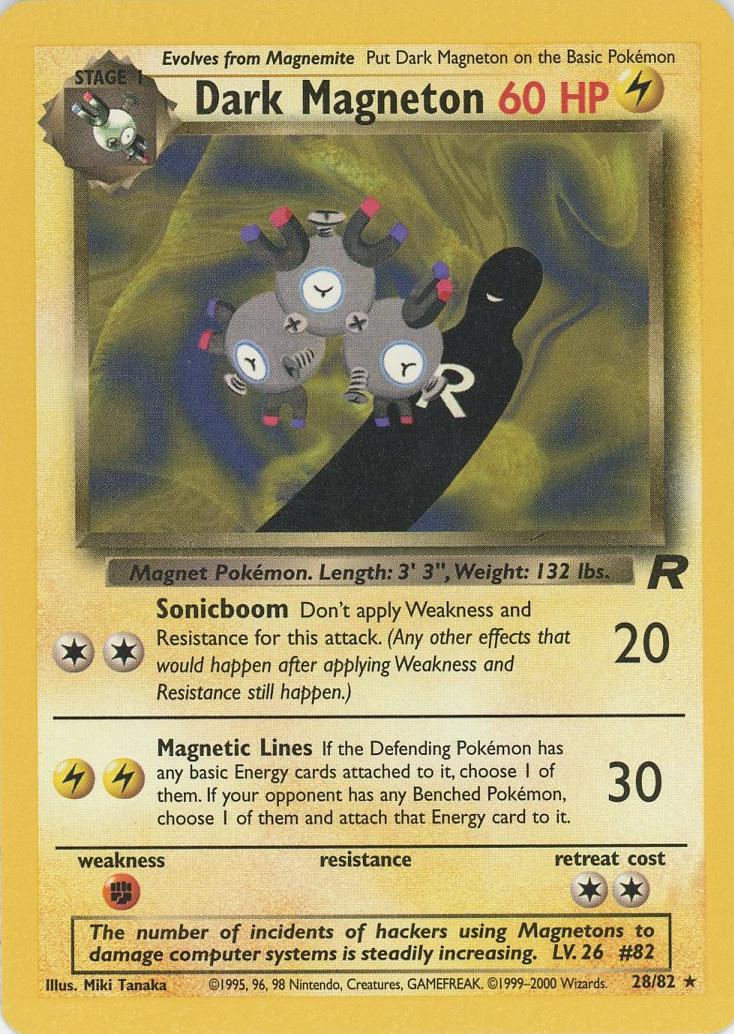 Pokémon Team Rocket #28 — Dark Magneton (Rare)