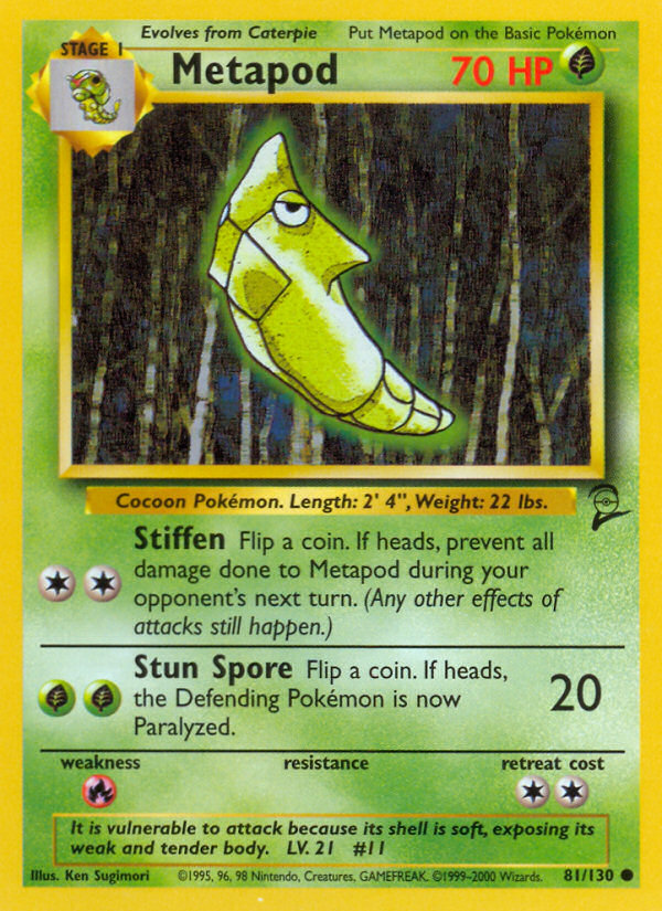 Pokémon Base Set 2 #81 — Metapod (Common)
