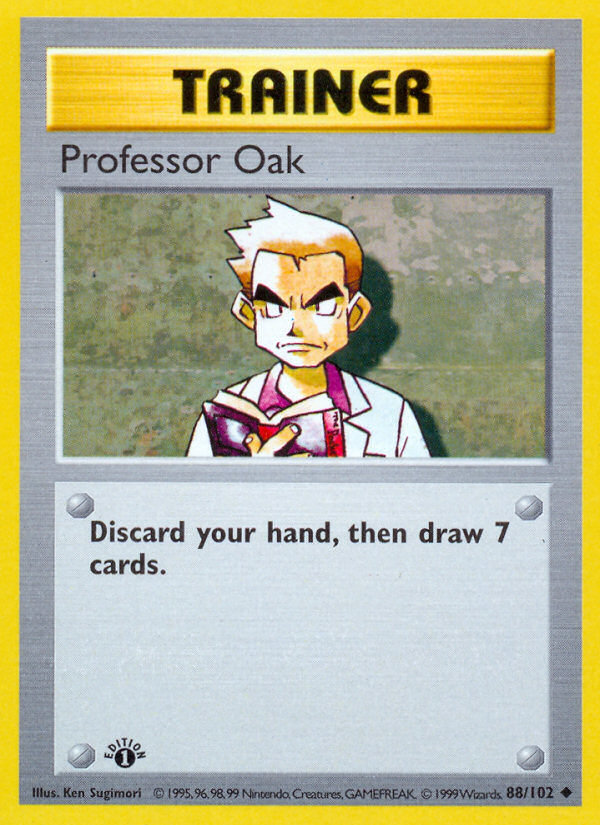 Pokémon Base Set #88 — Professor Oak (Uncommon, Shadowless)