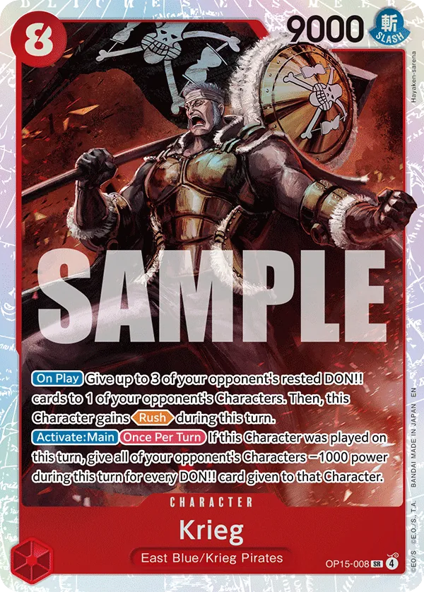 One Piece OP15-008 — Krieg (SR Foil, English)