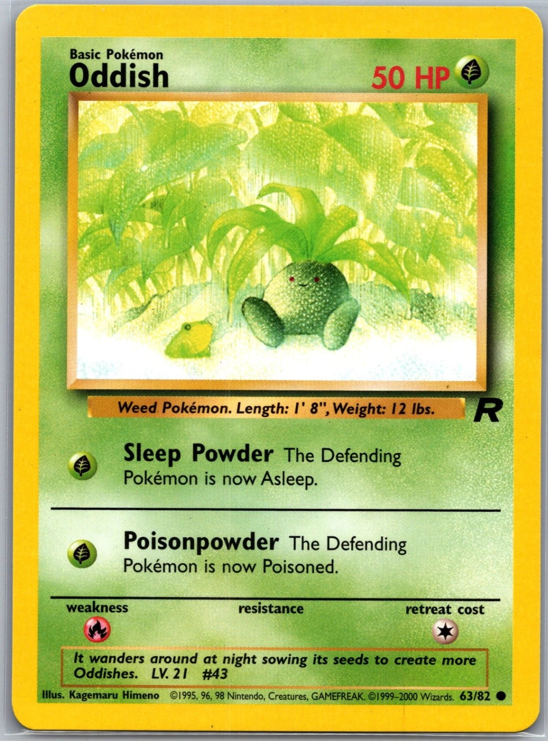 Pokémon Team Rocket #63 — Oddish (Common)