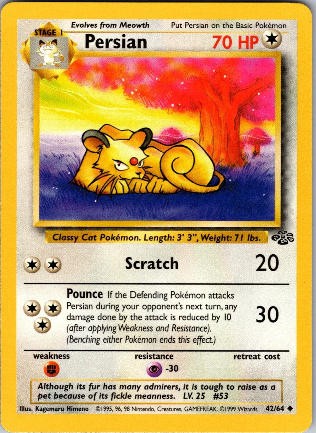 Pokémon Jungle #42 — Persian (Uncommon)