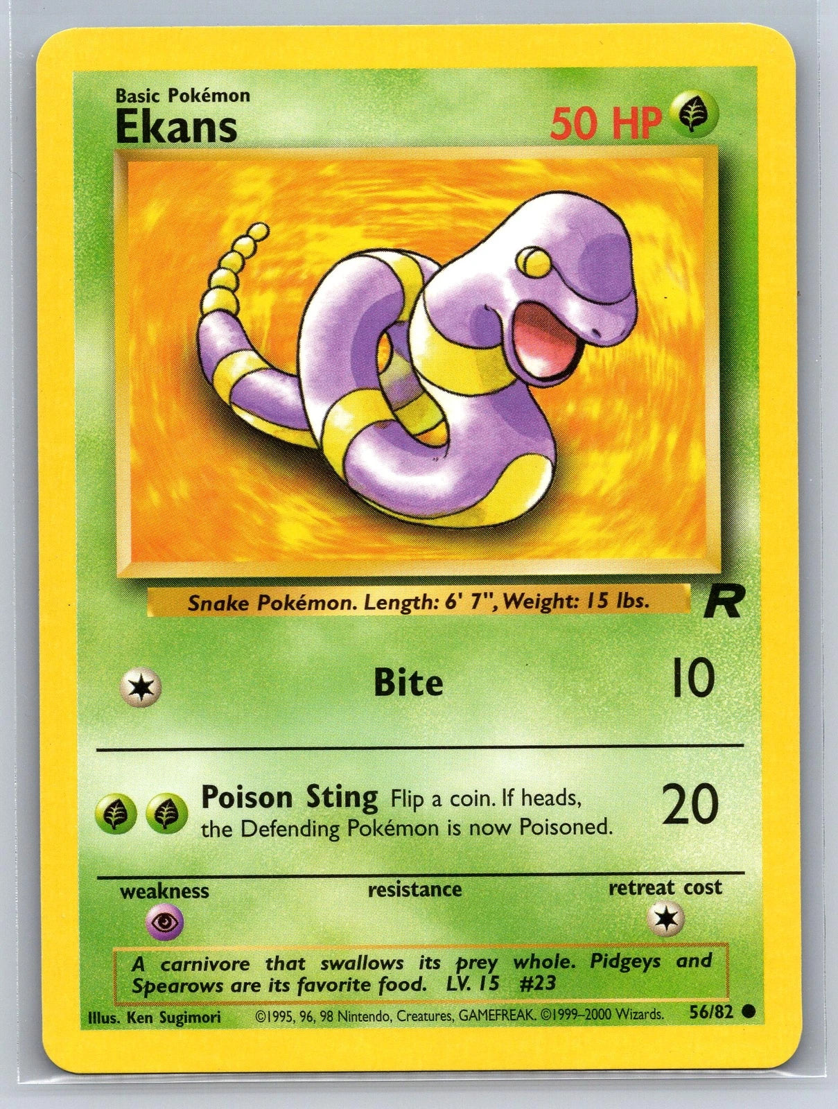 Pokémon Team Rocket #56 — Ekans (Common)