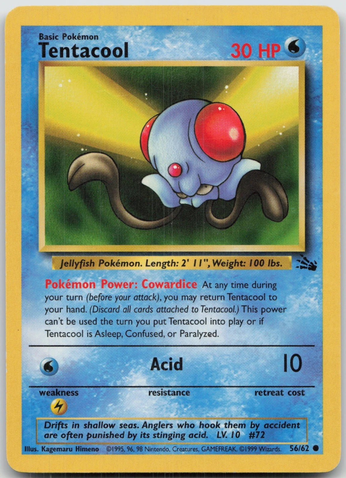 Pokémon Fossil #56 — Tentacool (Common)