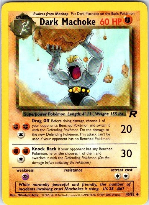 Pokémon Team Rocket #40 — Dark Machoke (Uncommon)