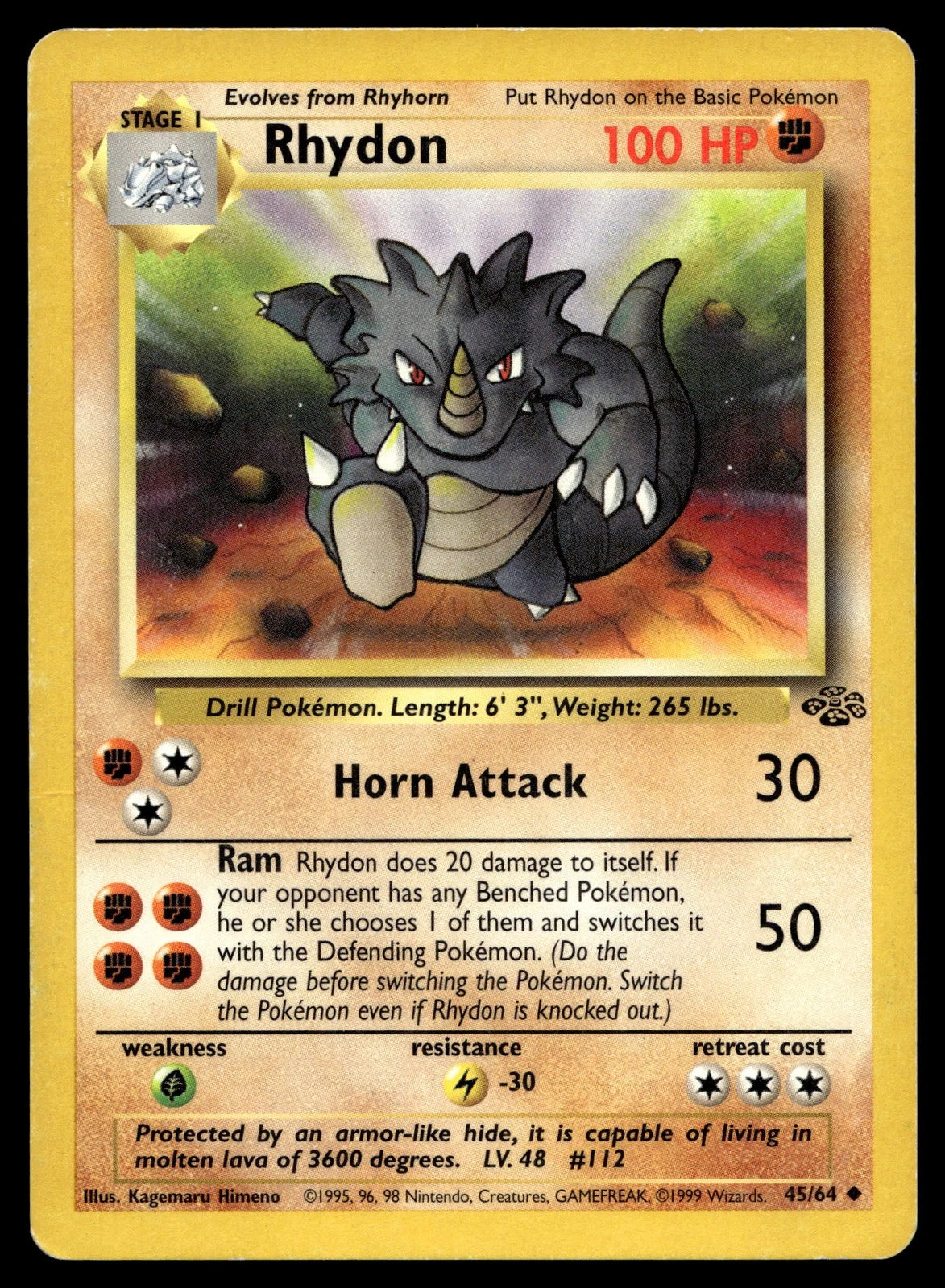 Pokémon Jungle #45 — Rhydon (Uncommon)