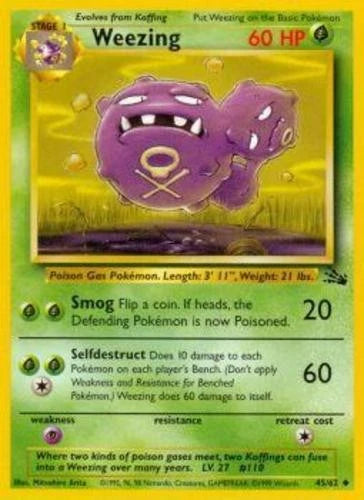 Pokémon Fossil #45 — Weezing (Rare)